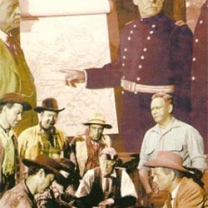 Sterling Hayden, Roy Gordon, Jonathan Hale and Barton MacLane in Kansas Pacific (1953)
