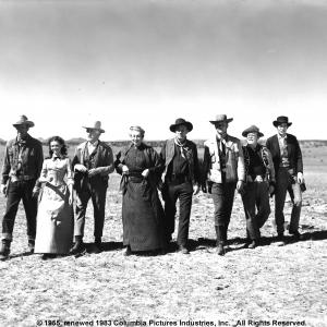 Still of James Stewart Donald Crisp Wallace Ford Aline MacMahon and Cathy ODonnell in The Man from Laramie 1955
