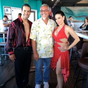 Emiliano Torres Mark Maine and Jossara Jinaro at the Wonderland bar in Ocean Beach for the Salsa Spirit Dance sequence in Fearless
