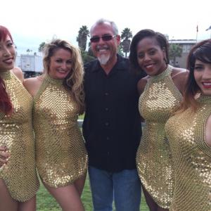 Mark Maine and four of the RESPECT Song FlashMob dancers while on the set of Fearless