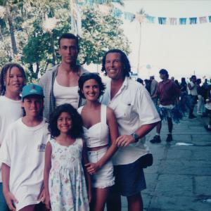 Actor Daniel Bernhardt, Mark & Vida Maine and family on the set of Perfect Target while in Puerto Vallarta Mexico.