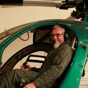 Mark, border patrol helicopter pilot and director/writer/producer ... on the set of La Migra...