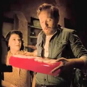 Irina with Conan OBrien in an American Express commercial