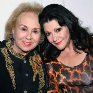 Irina with best friend Doris Roberts at the opening of her onewoman musical theater show Illusions March 1 2013 at the Hudson Mainstage Theatre in Hollywood