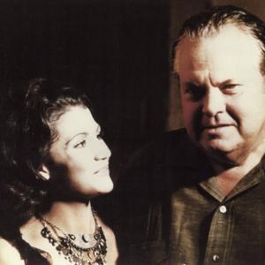 Irina Maleeva with Orson Welles on the set of A Merchant of Venice in which she played Jessica daughter of Orsons Shylock