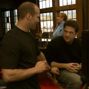 Jason Statham and Tony Giglio I on set of CHAOS