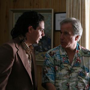 Paolo Mancini and Henry Winkler on the set of 