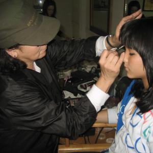 Amy Stoner Project Annie applying Makeup for Alyson Stoner Video
