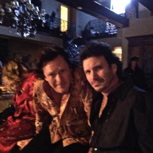 Michael Madsen as Ray, Stephen Manley as Cicero on the film 