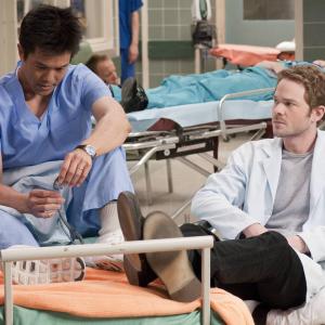 Still of Shawn Ashmore and Byron Mann in Bloodletting amp Miraculous Cures 2010