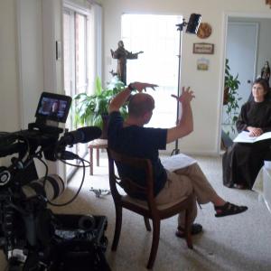 Interviewing Sr. Damien-Marie Savino for Salt + Light TV's CREATION, in Houston.