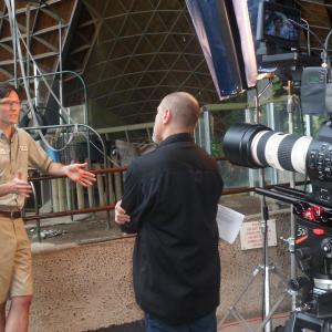 Interviewing zoo-keeper, Matt Berridge, for Salt + Light TV's CREATION, at the Toronto Zoo.