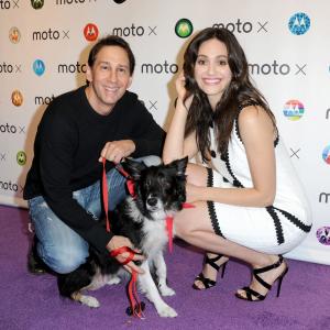 Robert Mann, Emmy Rossum and Roxy at the Motorola's Moto X premiere.