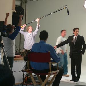 Robert Mann on set of 2011 commercial
