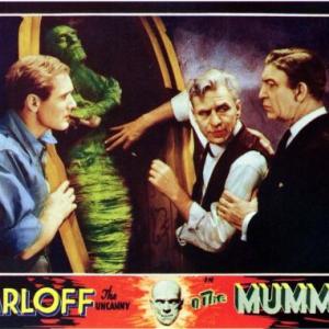 Arthur Byron David Manners and Edward Van Sloan in The Mummy 1932