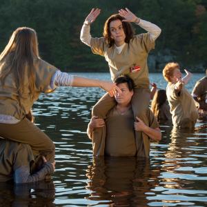 Still of Lea DeLaria and Taryn Manning in Orange Is the New Black 2013