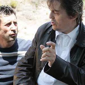 Davide Manuli and italian punk icon Roberto Freak Antoni playing THE MARIACHI on the set of BEKET in Sardinia 2008