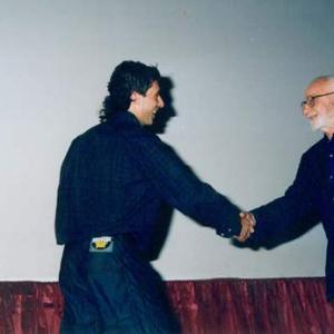 Davide Manuli and Mario Monicelli for the VELA dORO at the Bellaria Film Festival 1999
