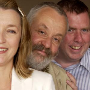 Timothy Spall Mike Leigh and Lesley Manville at event of All or Nothing 2002