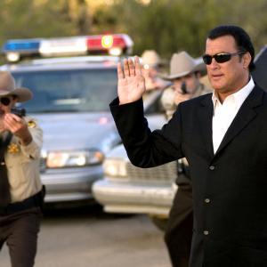 David Manzanares persuades Steven Seagal on the set of THE KEEPER 2008