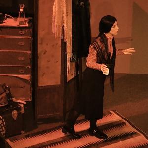 Lucia Marano as Tina Modotti in TINA MODOTTI: COMRADE IN ARMS (One Woman Show), written by Lucia Marano and directed by Andrea Centazzo at Istituto Italiano di Cultura, Los Angeles.