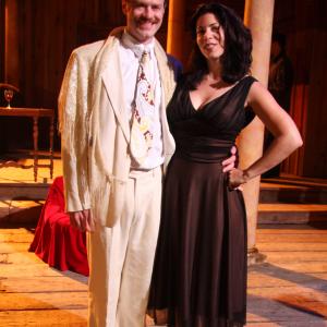 Tad Coughenour as Tennessee Williams and Lucia Marano as Anna Magnani in ROMAN NIGHTS written by Franco DAlessandro and directed by Eva Minemar  The Will Geer Theatricum Botanicum