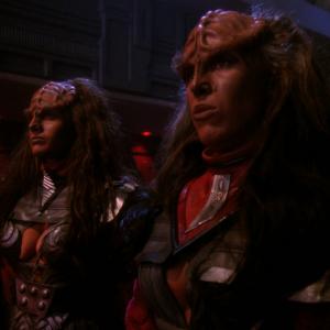 Still of Barbara March and Gwynyth Walsh in Star Trek The Next Generation 1987