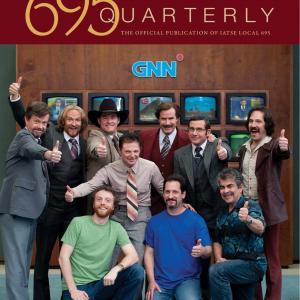Cover of The 695 Quarterly issue 7 Page article about the behind the scenes workings of the onscreen computer and video playback for Anchorman 2
