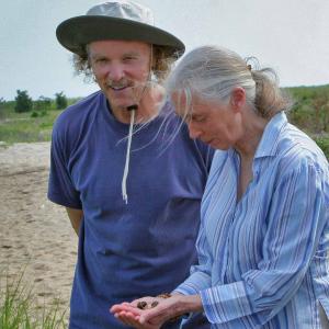 Jane Goodall and William Waterway Marks exploring the wetlands of Martha's Vineyard.