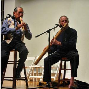 R Carlos Nakai and William Waterway share a water song at National Geographics Water Is Life concert The event celebrated the international launch of Nat Geos book Written in Water Messages of Hope for Earths Most Precious Resource in which William Waterway is one of the featured authors