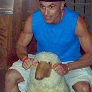 Backstage andRiding a SHEEP????!!!! Mymyif people only knew how silly and goofy Adoni can be 