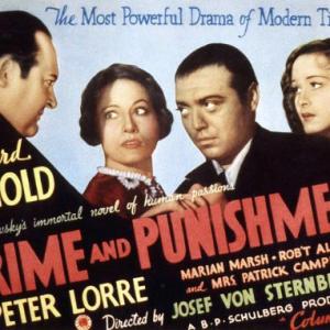 Peter Lorre Edward Arnold Tala Birell and Marian Marsh in Crime and Punishment 1935
