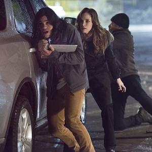 Still of Jesse L. Martin, Danielle Panabaker and Carlos Valdes in The Flash (2014)