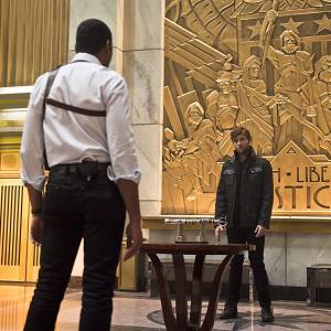 Still of Jesse L. Martin and Liam McIntyre in The Flash (2014)