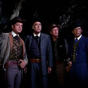 Still of Robert Conrad Alan Baxter Peter Lawford and Ross Martin in The Wild Wild West 1965