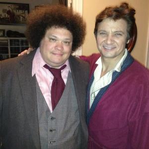 With Jeremy Renner on the set of 