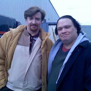 Rhys Darby and Adrian Martinez on the set of HBOs FLIGHT OF THE CONCHORDS