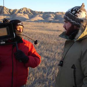 Director Christopher Martini and Cinematographer John Rotan on location in the Badlands shooting The Stone Child