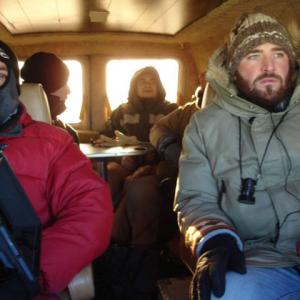 Christopher Martini Director John Rotan Cinematographer and Larry Pourier Producer en route while filming The Stone Child