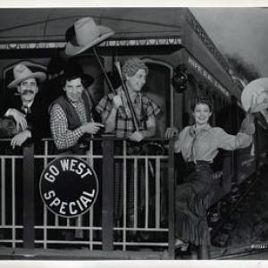 Groucho Marx Diana Lewis Chico Marx and Harpo Marx in Go West 1940