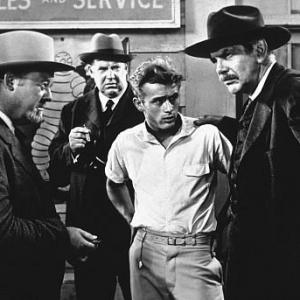 James Dean, Burl Ives, and Raymond Massey in 