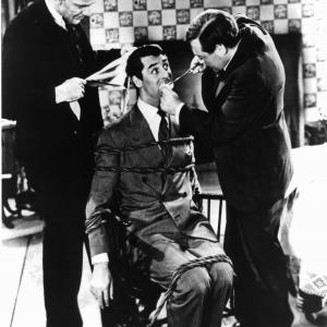 Still of Cary Grant Peter Lorre and Raymond Massey in Arsenic and Old Lace 1944