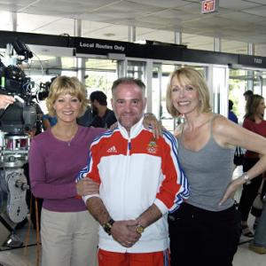 On the set of THE PERFECT NEIGHBOR with Barbara Niven  Susan Blakely