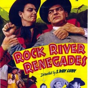 Ray Corrigan Richard Cramer Weldon Heyburn John Dusty King Carl Mathews and Christine McIntyre in Rock River Renegades 1942