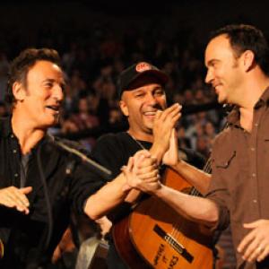 Dave Matthews Tom Morello and Bruce Springsteen