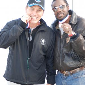 Eddie & Doug-e-Doug ride the Olypic bobsled in Park City