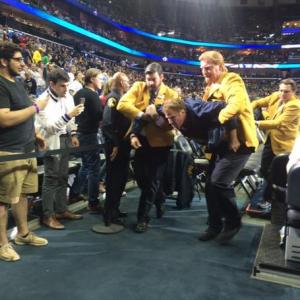 taking drunk Will Ferrell from Laker game Daddys Home 2015