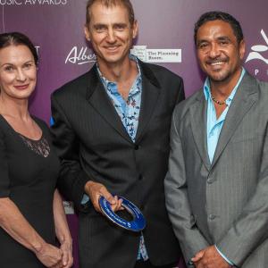 Rafael May center winning Best Soundtrack Album APRA AGSC 2013 SCREEN MUSIC AWARDS with Tara Morice and Alec Doomadgee