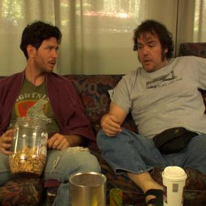 Patriclus (Steven Shields) and Achilles Pumpkinseed (Will Beinbrink) in getting stoned in 