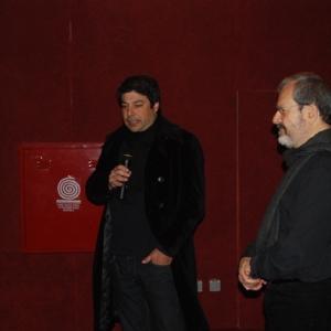 Presenting 10th day in Athens audience with Ninos Fenec Mikelides festival director and film critic